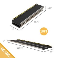 Wheelchair Ramp 10FT Folding Aluminum Ramp with Non-Slip Surface