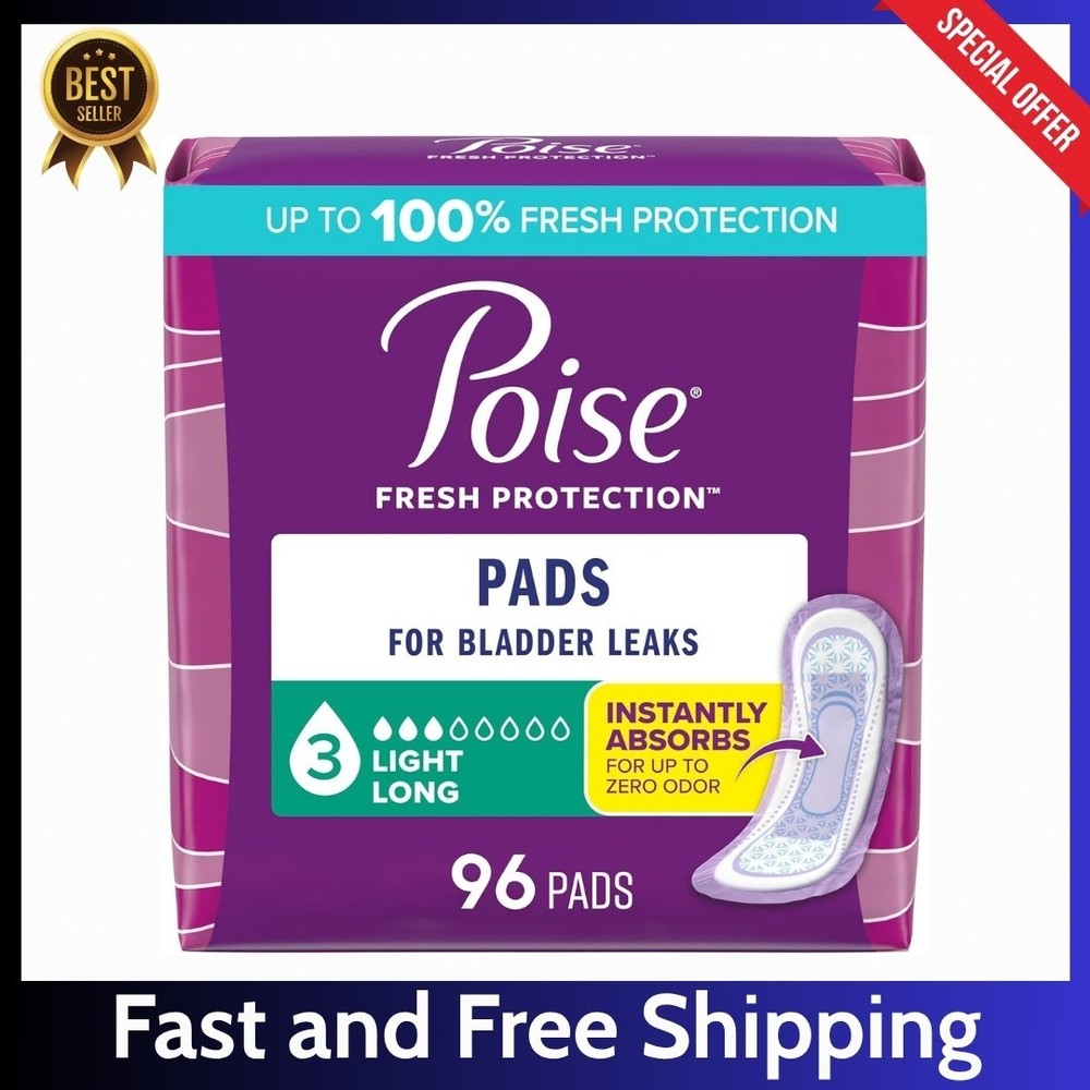 Poise Incontinence Pads & Postpartum Incontinence Pads, 3 Drop Light Absorbency!
