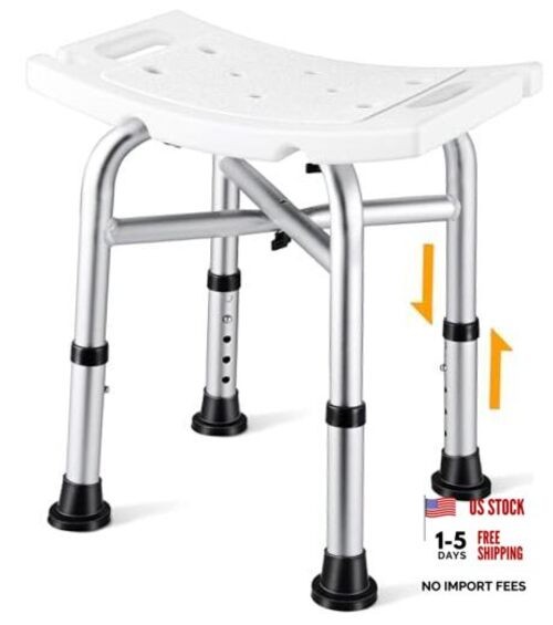 Shower Chair for Inside Shower(500lb), 5 Height Adjustable Shower Stool, White