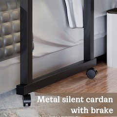 Overbed Table with 360° Wheels Over Bed Table King Queen Laptop Computer Desk