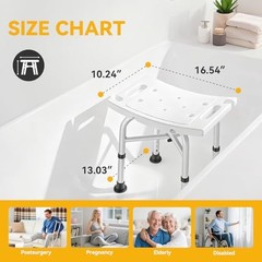 Shower Chair for Inside Shower(500lb), 5 Height Adjustable Shower Stool, White