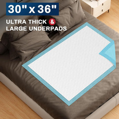 Tear-Resistant Disposable Bed Pads 30″ X 36″ 100 Count Absorbent Underpads, Chux