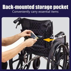 Aluminum Alloy Transport Wheelchair. 20″ Seats. With front and Rear Locking Hand