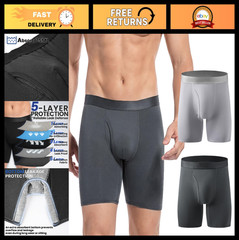 Men’s Leak-Proof Incontinence Underwear – Washable Cotton Boxer Briefs, 2 Pack X