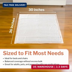 McKesson Underpads Disposable Bed Pads 30″ x 36″ [100 Count], Heavy Absorbency,
