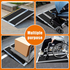 4FT Long Wheelchair Ramp for High Steps & Van Loading – Extra Stable Aluminum Ra