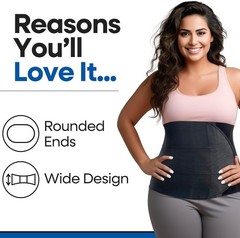 Plus Size Abdominal Binder Post Surgery Tummy Tuck | 4XL (81 to 91), Black