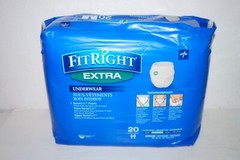 20 Count FitRight Underwear Unisex Adult M Extra Absorbency Incontinence