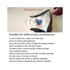 3-Pack Men’s Incontinence Underwear Regular Absorbency Reusable Washable Briefs