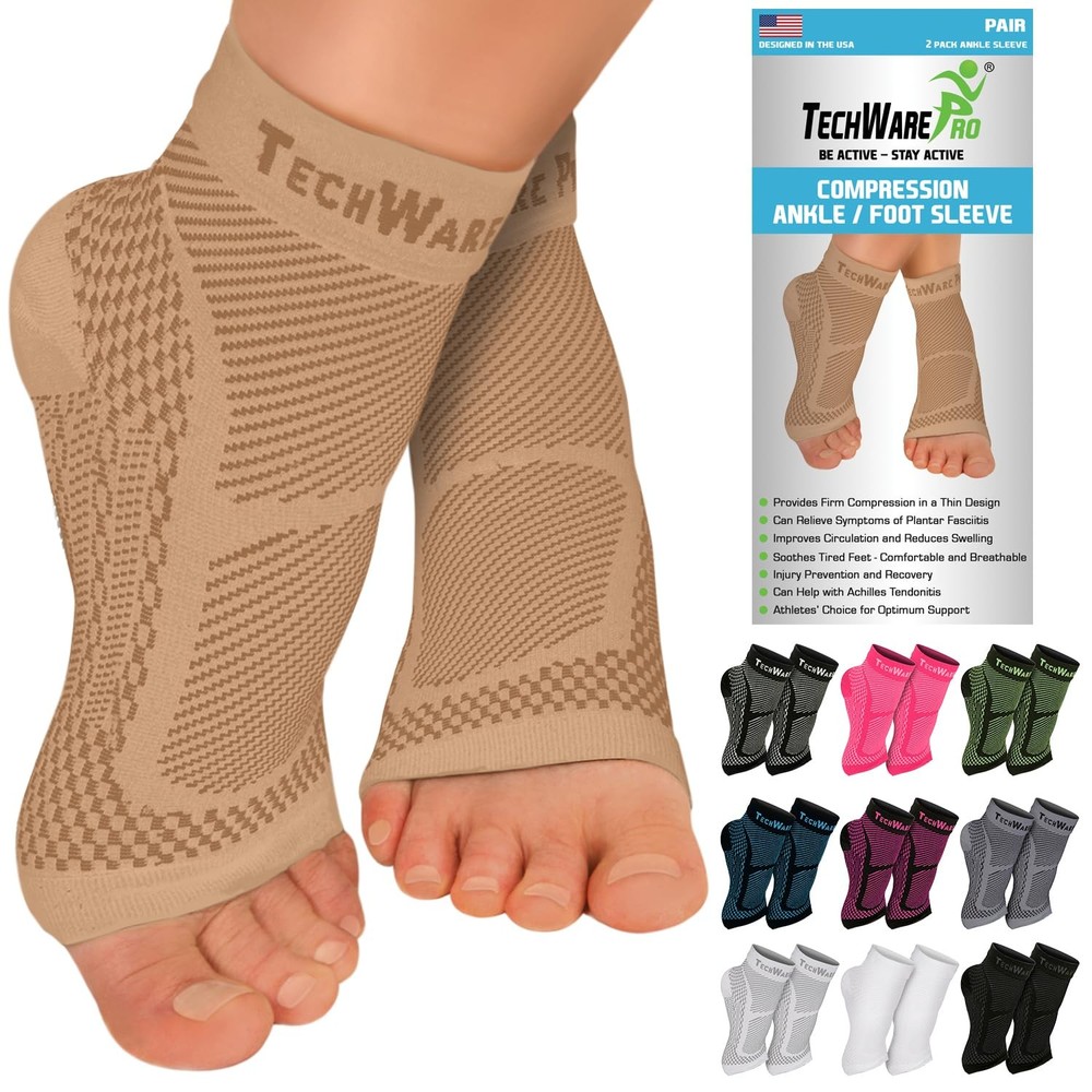 Ankle Brace Compression Sleeve Relieves Achilles Tendonitis, Joint Pain. Pla…