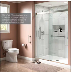 KOHLER Rubicon 9 in. Bathroom Grab Bar in Vibrant Polished Chrome ADA Compliant