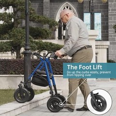 Elenker All-Terrain 10″ Rollator Walker with Padded Seat Backrest Senior 300 lb