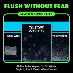 Extra-Large Menthol Flushable Wipes – 3 Pack (144 Count) – Cooling Adult Wet Wip