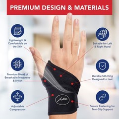 Doctor Developed Wrist Brace, Wraps for 1 Count (Pack of 1), Black