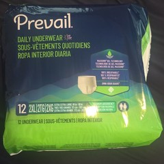 Prevail Daily Underwear Breathable Max Absorbency Disposable Underwear 2XL 12 Ct