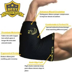 Copper Elbow Brace Compression Support Sleeve Arthritis Tendonitis Joint Pain HG