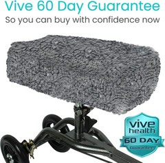 Universal Fit Knee Walker Pad Cover – Soft Gray Memory Foam Cushion, Adjustable