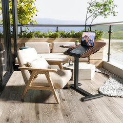 Adjustable Overbed Table with Tilting Top & Locking Wheels – Walnut Finish