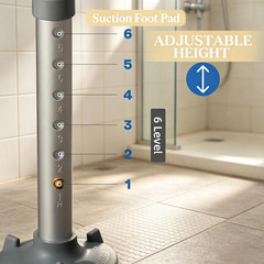 Adjustable Height Padded Shower Chair with Arms And Back, Bath Seat for Seniors