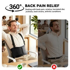 SOLOEVER Work Back Brace for Men & Women, Adjustable Lower Large, Black