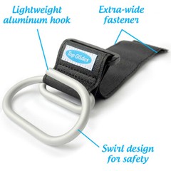 Jumbo Swirly Hook for Strollers/Walkers, Silver/Black