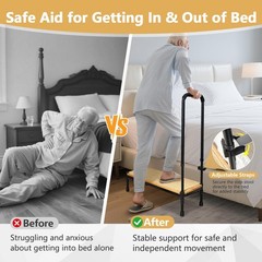Bed Step Stool with Adjustable Handle for Elderly, Medical Step Stool for Bed…