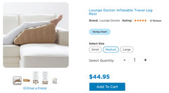 Lounge Doctor Inflatable Travel Leg Rest Used Great Condition