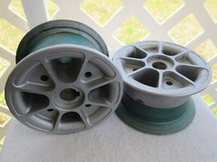 Pair of Rear Wheel Wheel Rims (painted green) #5306