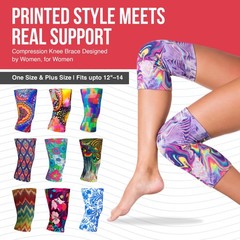 Celeste Stein Knee Support, One Size 12″-14″, Floral Animal Print Patchwork