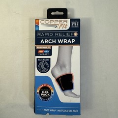 Copper Fit Plus Arch Wrap Rapid Relief with Gel Pack Adjustable Fit One Size New