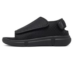 Men’s Open toe Diabetic Sandals Wide Width Adjustable Straps Arch 10 Wide Black