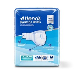 Attends DermaDry Incontinent Brief Tab Closure 2X-Large Heavy Absorbency CS/48