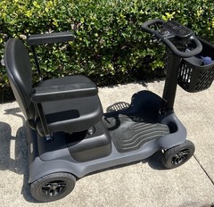 PAISEEC 4-Wheel Mobility Scooter w/ Front Basket, Gray/Black