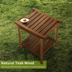 Anyprime Teak Shower Benches for Inside Shower – Waterproof Wood Shower Stool…