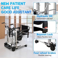 Ultra Light Folding Wheelchair for Seniors 16in Wide, Flip Armrests & Footrests