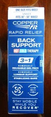 Copper Fit Rapid Relief 3-In-1 Hot/Cold Therapy Back Support One Size Fits Most