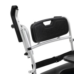 220lbs Shower Commode Chair Mobility Wheelchair Bedside Toilet Seat with Casters