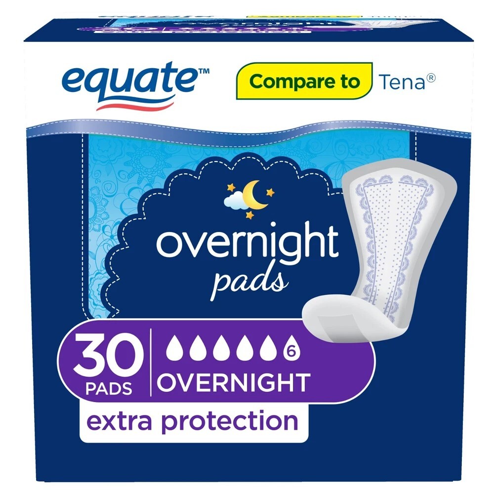 Equate Women’s Overnight Ultimate-Extra Coverage Incontinence Pads