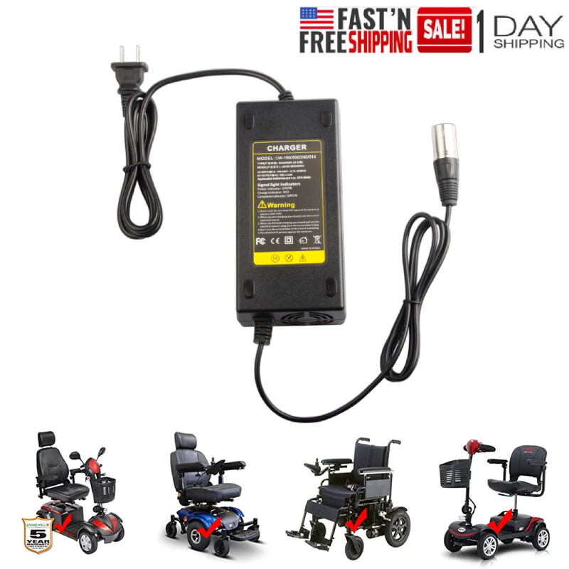 24 Volt 5 Amp XLR HP8204B Lead-Acid Battery Charger for Electric Wheelchair PSU