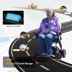 Paiseec 2-in-1 42Lb Foldable Electric Wheelchair 300Lb Intelligent All Terrain