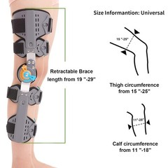 Hinged ROM Post Op Knee Brace Immobilizer Adjustable Knee Immobilizer Support