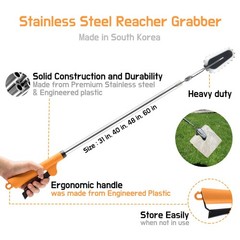 FTH All Stainless Steel Grabber Reacher Pickup 1 Count (Pack of 1), 31 Inch