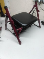 Medline 100RA Rollator Walker Burgundy Alloy Steel Foldable Adjustable Handles