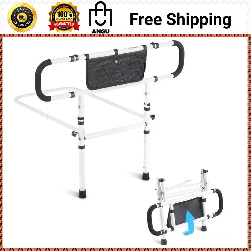 Bed Assist Rail 180° Foldable 450 lb Capacity 4-Level Handle