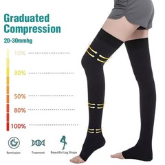 Compression 20-30mmhg Thigh High Relief Stockings Footless Supports Sock Therapy