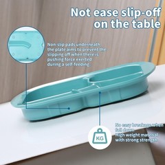 Adaptive 4-Compartment Divided Plate Non-slip Melamine for Elderly Dementia