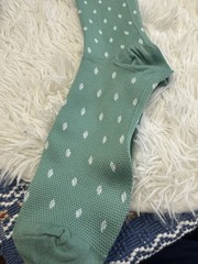 L/XL Compression Socks – 3 Pairs Polka Dots Blue Pink Sage