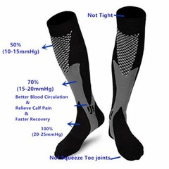 1-5 Pairs Copper Compression Socks 20-30mmHg Graduated Support Men Women S/M-XXL