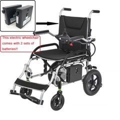 Lightweight 37.5 lbs Foldable Electric Wheelchairs Max 265lbs, 25 Miles Range