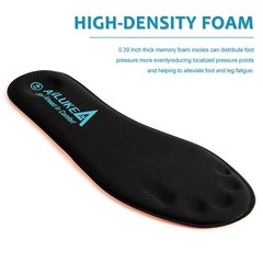 Memory Foam Insoles for Men & Women – 6-6.5 Women/4-4.5 Men, Black